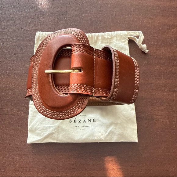 Sezane Accessories - SOLD Sezane Jones Leather Belt In Caramel Size 90; RARE
